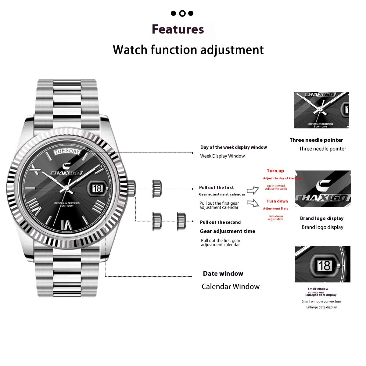 CHAXIGO Men's Watch Dial Quartz