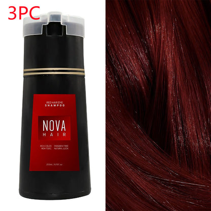 NOVA Colour Shampoo 3-in-1 Natural Fast White Hair Dyed For Men And Women