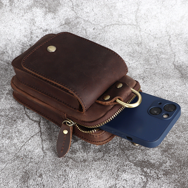 Olely Men Horse Leather Belt Bag