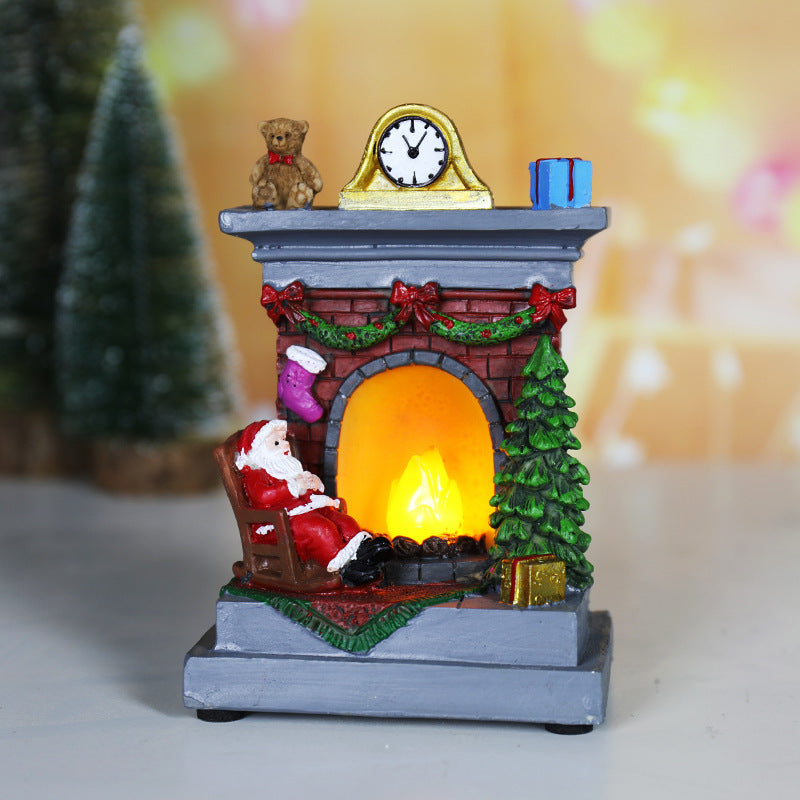 Christmas Decorations Luminous Fireplace Night Lamp