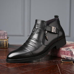 Men's Italian Handmade Boots Double-Sided Pull