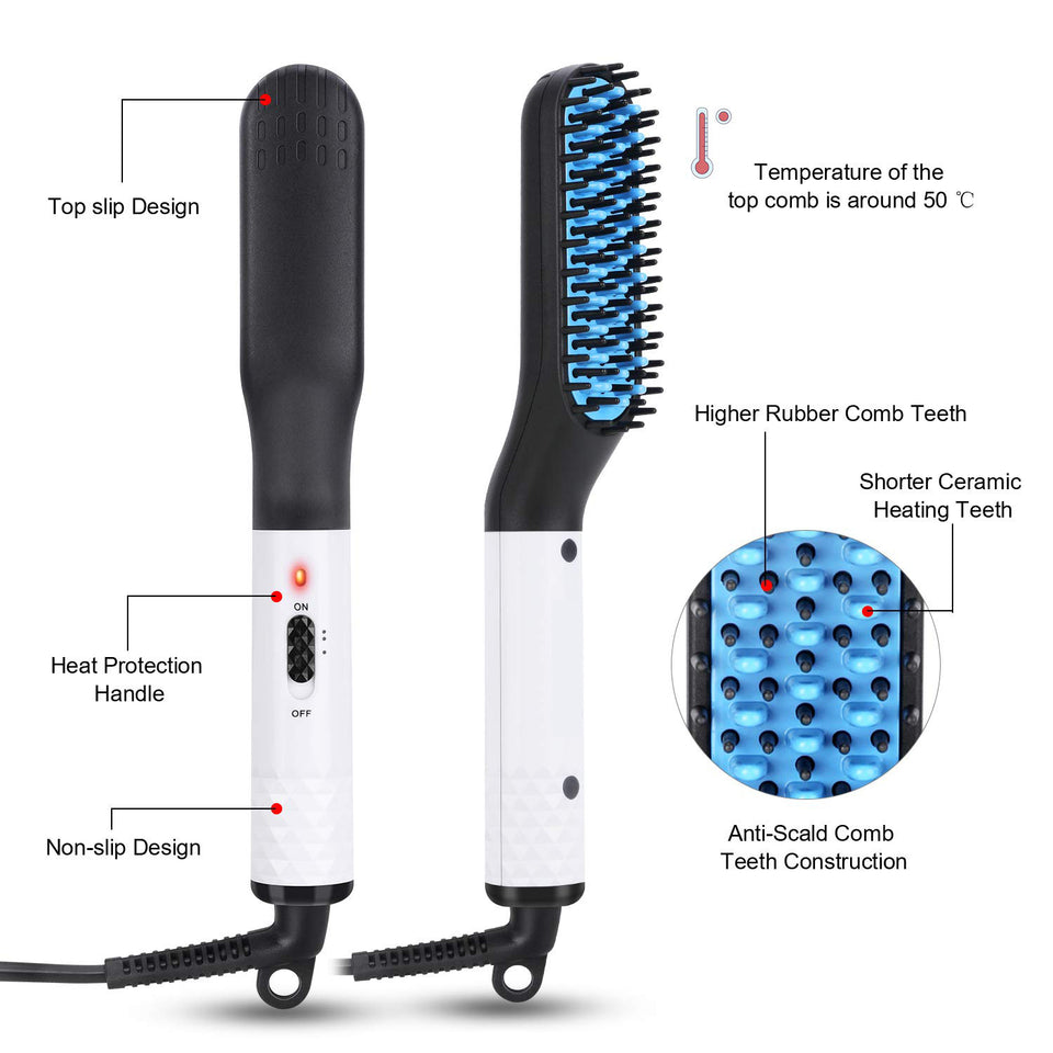 Multifunctional Men Beard Hair Straightener Brush