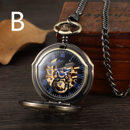 Romaji Pocket Fob Watch Steam Punk for Men