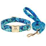 Floral Pet Dog Collar Lettering