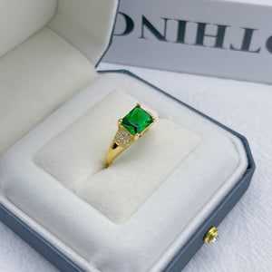 Emerald Plated 18K Gold Ring Female