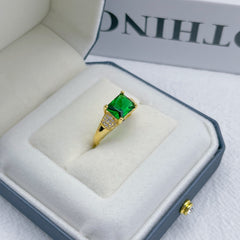 Emerald Plated 18K Gold Ring Female