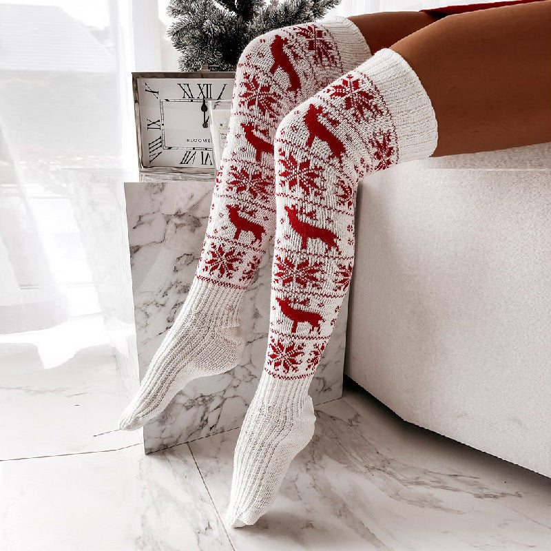 Cozy Women Christmas Warm Knitted Long Socks