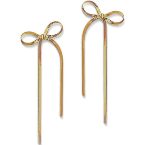 Women's Bow Tassel Long Earrings