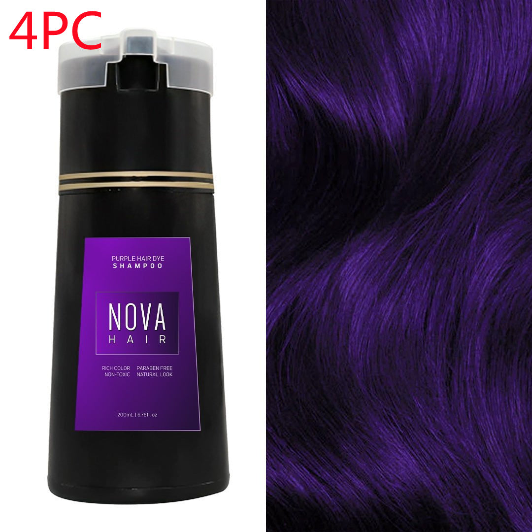 NOVA Colour Shampoo 3-in-1 Natural Fast White Hair Dyed For Men And Women