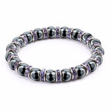 Haematite Unisex Beaded Bracelet Micro Inlay Rhinestones