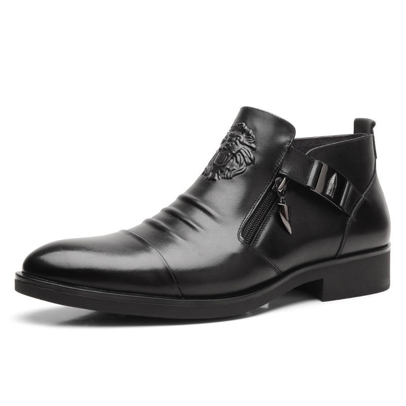 Men's Italian Handmade Boots Double-Sided Pull