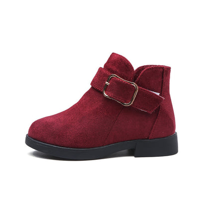 Fashion Girls Suede Leather Ankle Boots