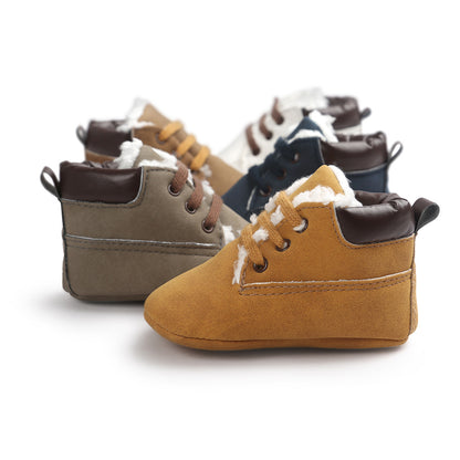 Baby Shoes Suede Leather Sneaker For Boys And Girls