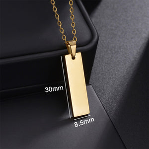 Yahoya Men Stainless Steel Long Strip Military Necklace