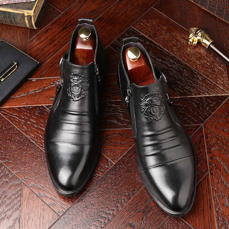 Men's Italian Handmade Boots Double-Sided Pull