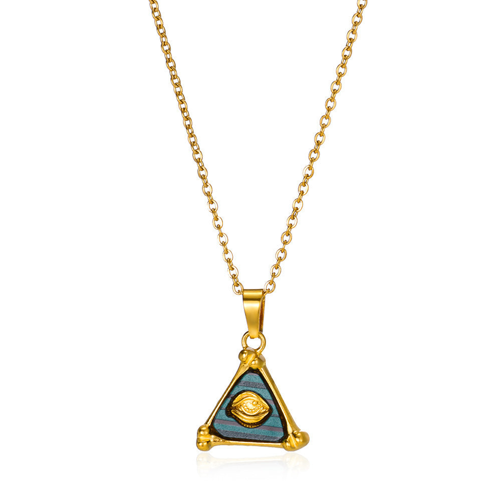 Bobijoo Unisex Triangle 18K Gold Stainless Steel Necklace