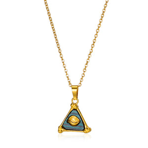 Bobijoo Unisex Triangle 18K Gold Stainless Steel Necklace