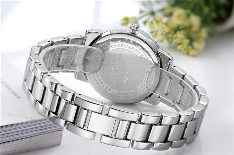 CRRJU Women's Steel Band Diamond Watch