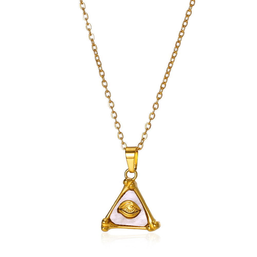 Bobijoo Unisex Triangle 18K Gold Stainless Steel Necklace