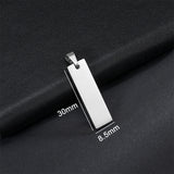 Yahoya Men Stainless Steel Long Strip Military Necklace