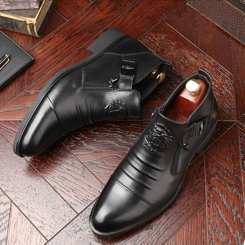 Men's Italian Handmade Boots Double-Sided Pull