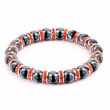 Haematite Unisex Beaded Bracelet Micro Inlay Rhinestones