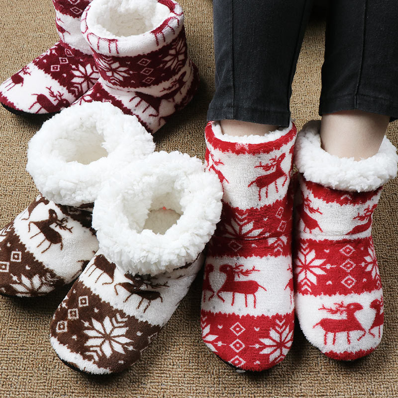 Cozy Christmas Indoor Plush Socks Slippers