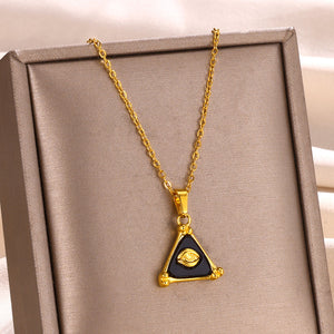 Bobijoo Unisex Triangle 18K Gold Stainless Steel Necklace