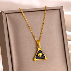Bobijoo Unisex Triangle 18K Gold Stainless Steel Necklace