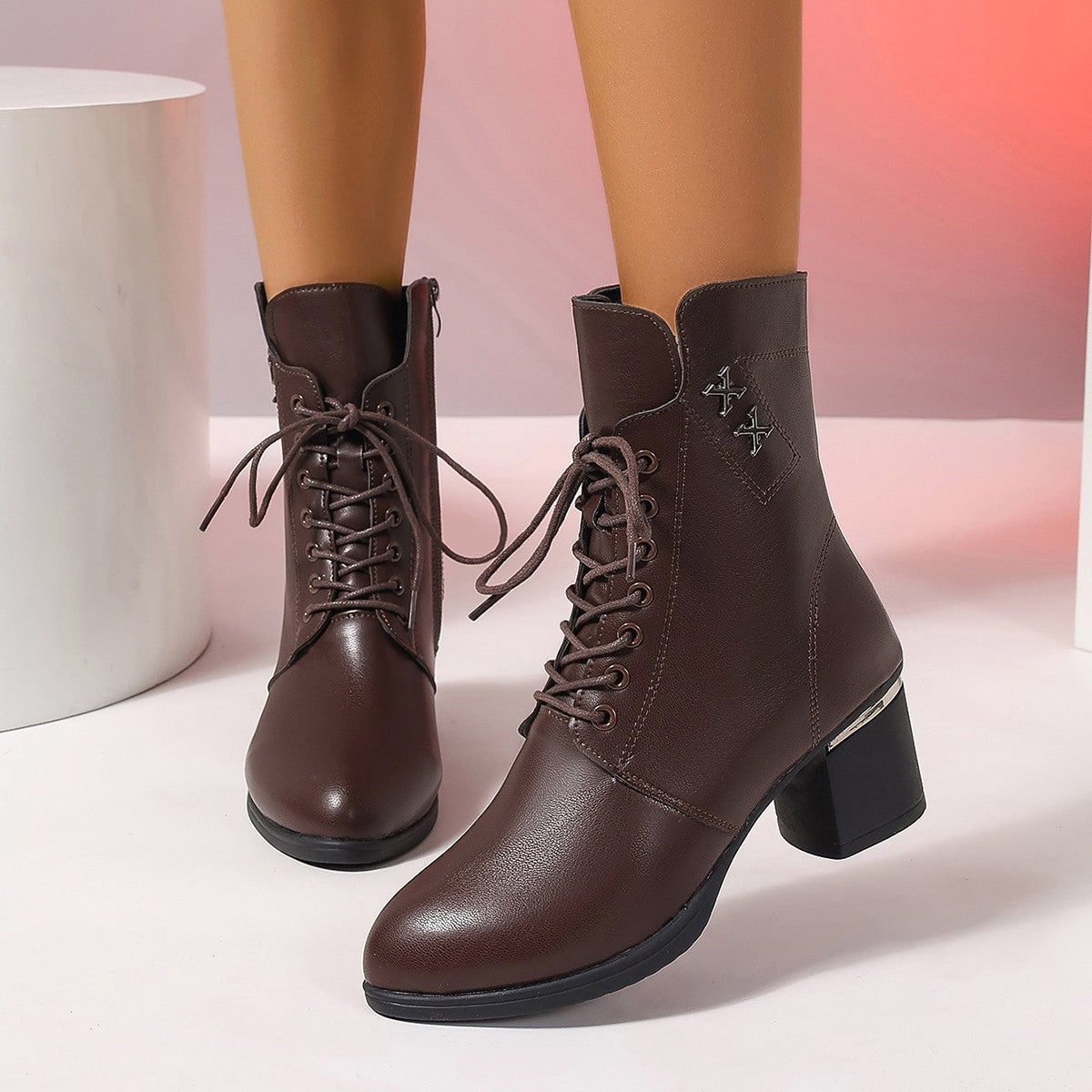 Zapatos Style Women Boots Thick- Soled