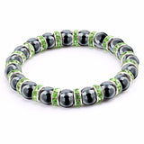 Haematite Unisex Beaded Bracelet Micro Inlay Rhinestones