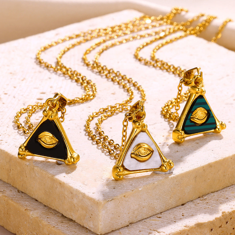 Bobijoo Unisex Triangle 18K Gold Stainless Steel Necklace