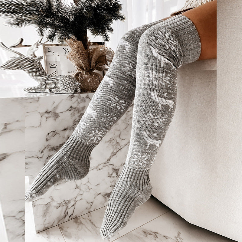 Cozy Women Christmas Warm Knitted Long Socks