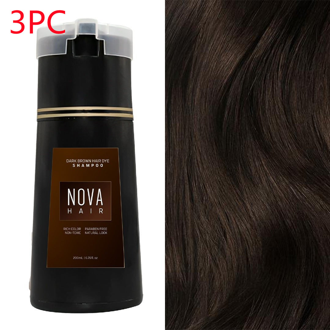 NOVA Colour Shampoo 3-in-1 Natural Fast White Hair Dyed For Men And Women