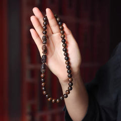 Serenity Men Bracelet With Four Buddha Carved From Agarwood