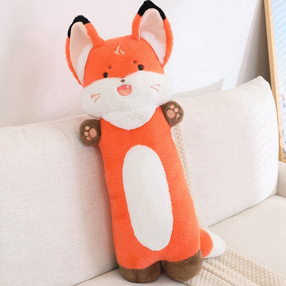 QMartCo Childrens Soft Plush Cartoon Raccoon, Panda, Fox Pillow