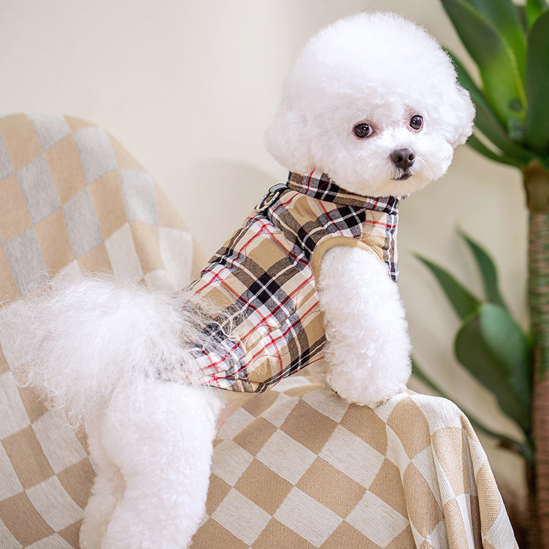 GINGHAM Pet Dog Cotton Jacket