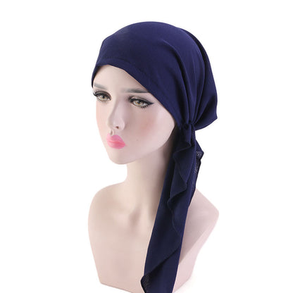 Pleated Cotton Long Scarf