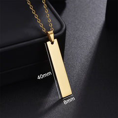Yahoya Men Stainless Steel Long Strip Military Necklace