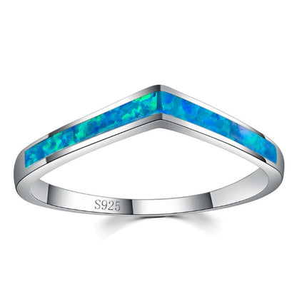 925 Sterling Silver Mystic Ocean Blue Rings For Women