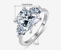 Moissanite Sterling Silver Ring For Women