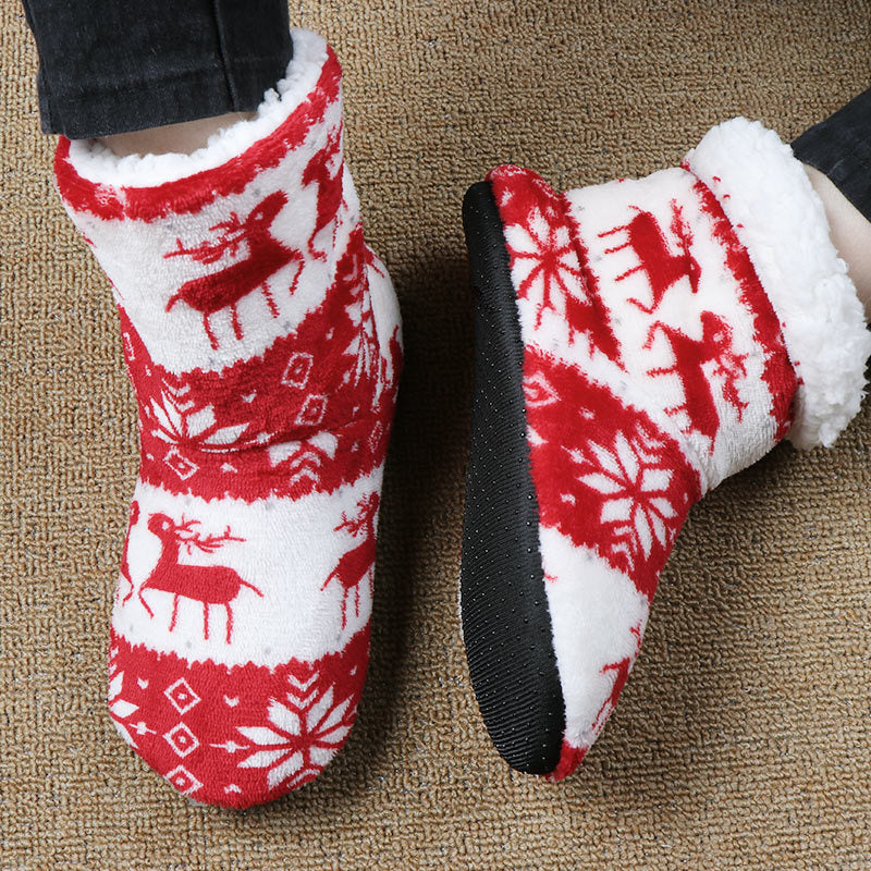 Cozy Christmas Indoor Plush Socks Slippers