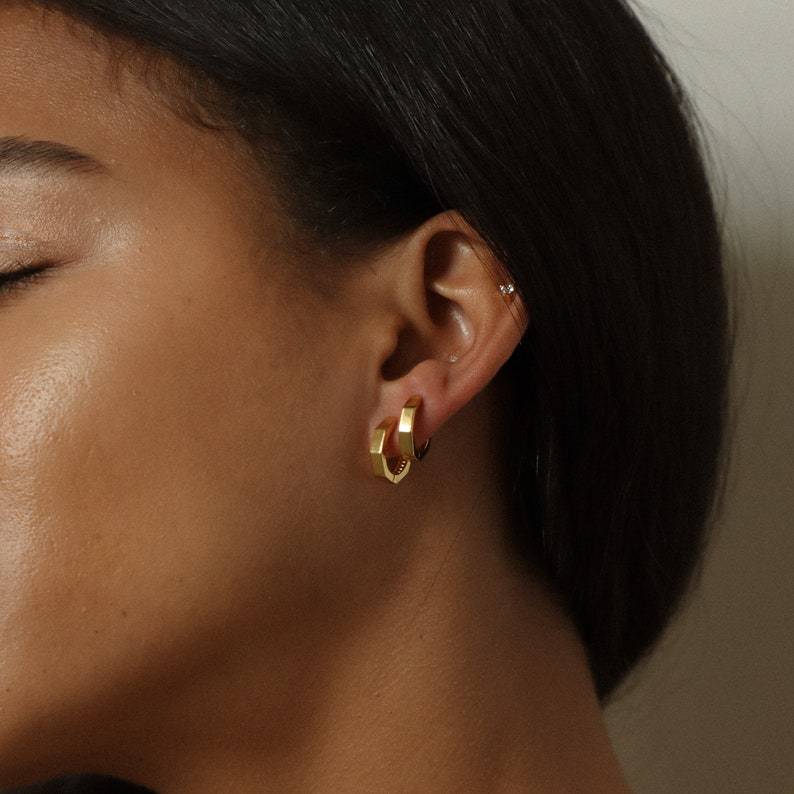 18K Gold Plated Women Classic Polygon Earrings | Luxe For You