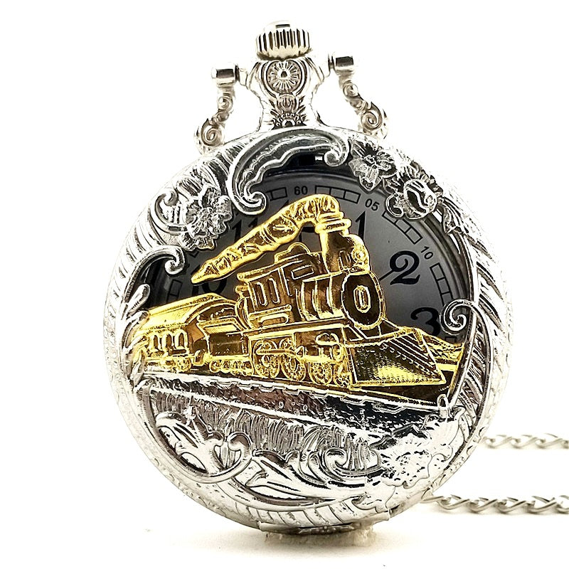 Men Steam Engine Design Pocket Watch | Men's Pocket Watch