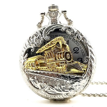 Men Steam Engine Design Pocket Watch | Men's Pocket Watch