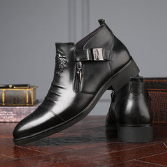 Men's Italian Handmade Boots Double-Sided Pull