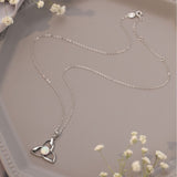 Celitc women Necklace 925 Silver Pendant White Round Opal Pendant