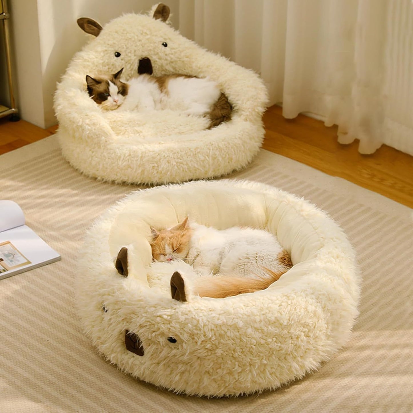 Alpaca Pet Bed For Cats Detachable