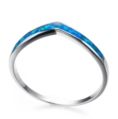 925 Sterling Silver Mystic Ocean Blue Rings For Women