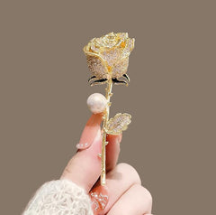 Koinen Women Pearl Rose Brooch